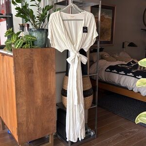 The Normal Brand Ivory Wrap Maxi Dress